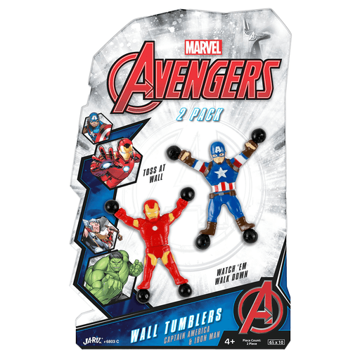 A los niños les encantará lanzar a Iron Man y Capitán América. Lanzalos para que se adhieran al techo, las paredes, las ventanas, las mesas y prácticamente cualquier superficie. ¡Simplemente tiralos a la pared y darán vueltas y vueltas, abriéndose camino por la pared! Trepa por las paredes, puertas corredizas de vidrio, ventanas y espejos. 